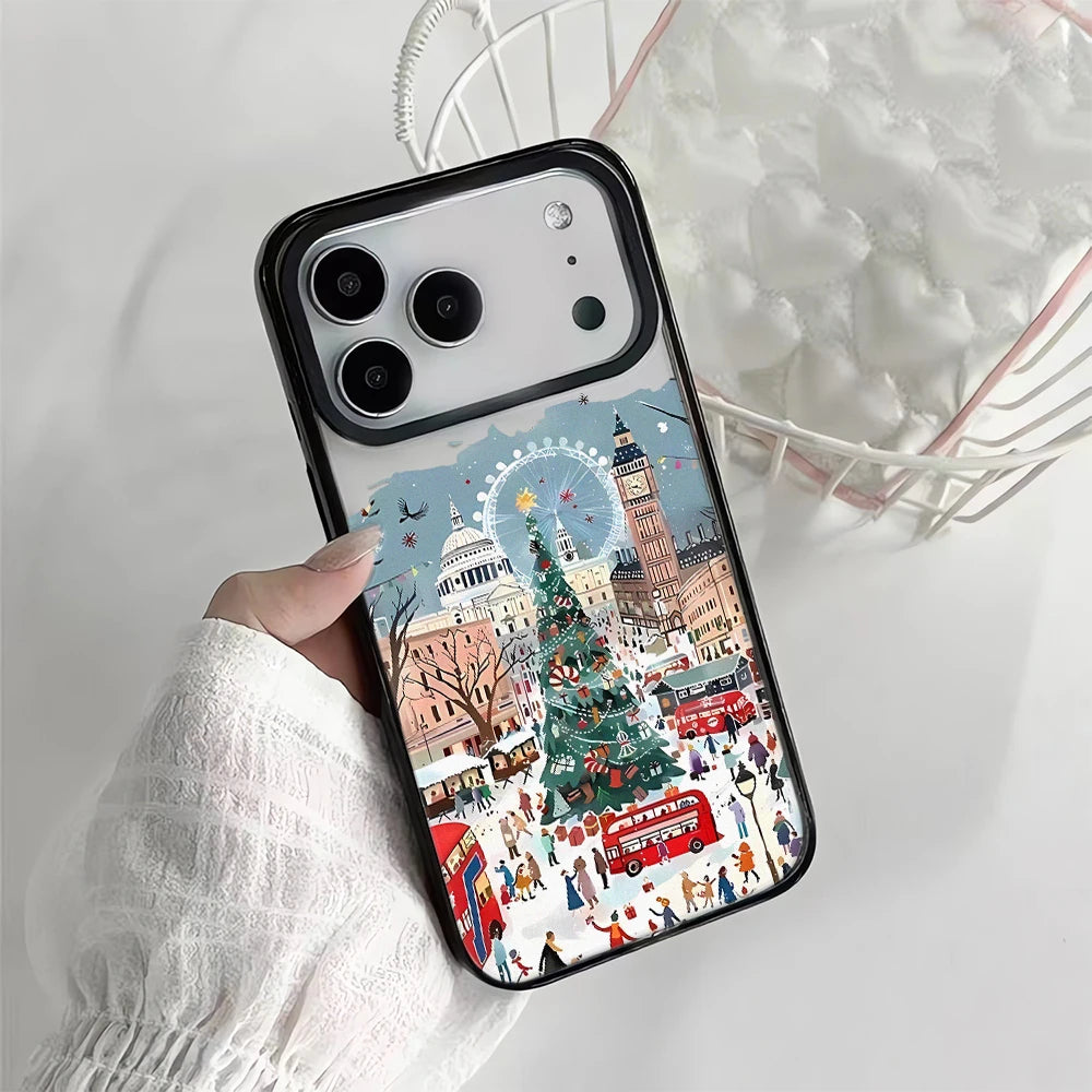 Snow View House Landscape Phone Case For iPhone 17 Air 16 15 14 13 12 11 Pro Max 17 Pro Shockproof Hard Cover Fundas