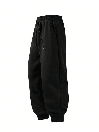 Chinese Pure Cotton Mens Black Harem Pants New Goku Print Loose Fit Autumn Casual Trousers Extra Large Size High Quality