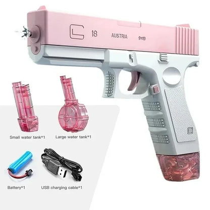 Summer Water Gaming Toy Fully Automatic Continuous Fire Watergun Shark Electric Water Gun Large Capacity Water Spray Gun