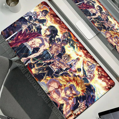 Anime Large Mouse Pad Demon Slayer Mousepad PC XXL Table Mat Office Accessories Laptop Extended Deskmat Rubber Lockedge Mousemat