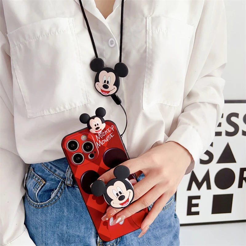 3D Cartoon Case For Samsung Galaxy S24 Ultra S23 S22 S21 FE S20 S10 lite S9 Plus S8 S7 edge Holder With Lanyard Cover