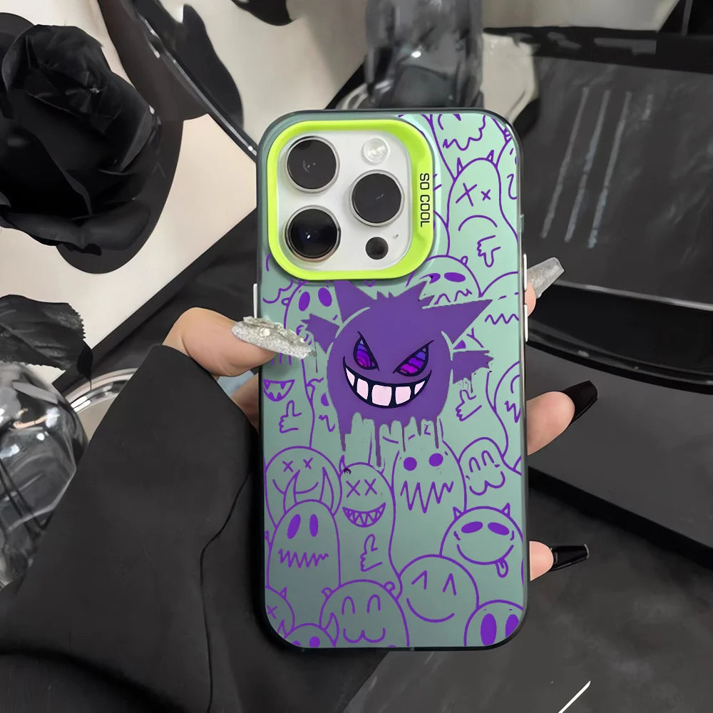 Anime Gengar Cartoon Phone Case For iPhone 16 15 14 13 12 11 Pro Max White Ultra-thin Soft Candy Abrazine Funda