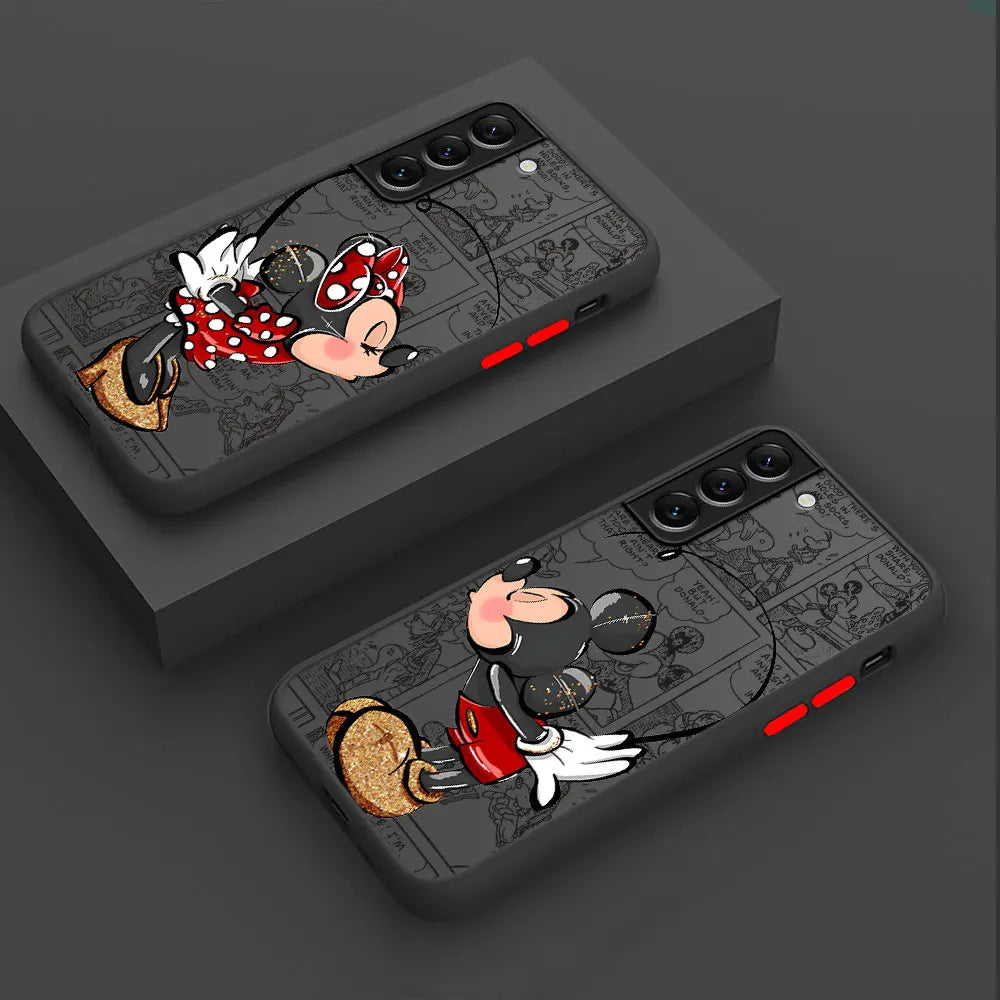 Luxury Cover Mickey Minnie Cute Silicone Phone Case for Samsung Galaxy S23 Ultra S21 S9 S23 FE S22 S24 Plus S20 FE S10 Plus