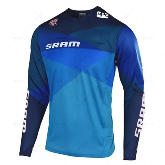 New Sram Downhill Jersey Man MTB Wear Summer Maillot Ciclismo Hombre DH MTB MX Motocross Jersey Off Road Mountain Enduro T-Shirt
