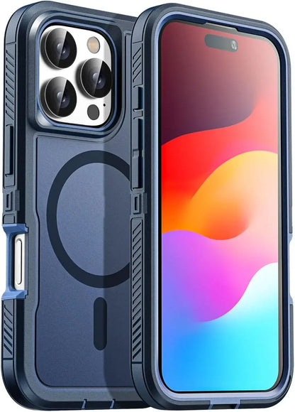 Phone case with a colorful phone screen displaying a gradient design.
