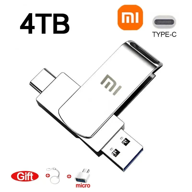 Xiaomi 16TB 3.0 USB Flash Drive Metal High-Speed Pen Drive 2TB 512GB Waterproof Type-C Usb PenDrive For Computer Storage Devices