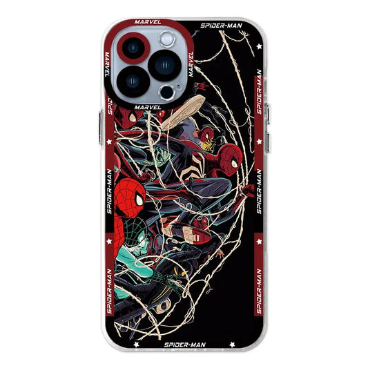 Marvel Spider Man Clear Case For iPhone 16 Pro Max 15 14 Plus 13 12 11 Pro XR XS X 8 7 SE 2020 Soft Silicone Protective Funda