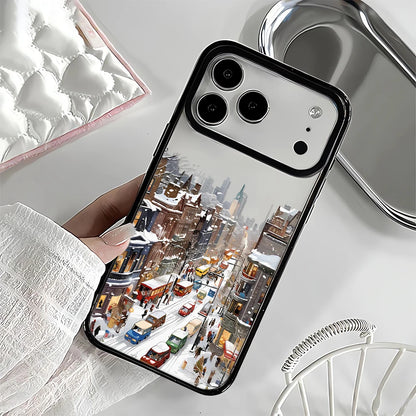 Snow View House Landscape Phone Case For iPhone 17 Air 16 15 14 13 12 11 Pro Max 17 Pro Shockproof Hard Cover Fundas