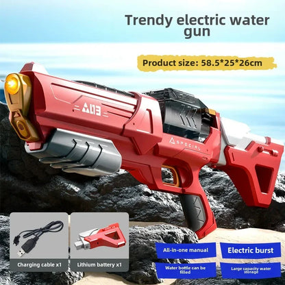 Electric Water Gun Large Capacity Squirt Gun Continuous Firing Watergun Automatic Water Absorption Pool Beach Outdoor Toy