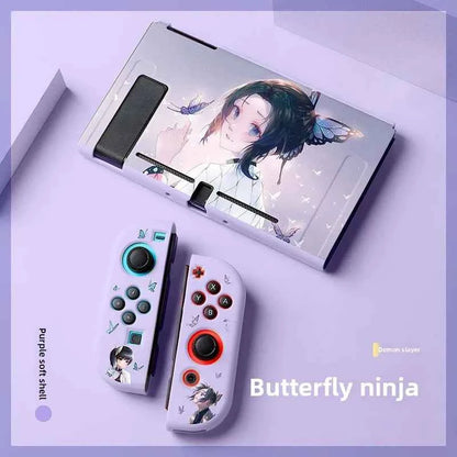 Demon Slayer TPU Soft Frosted Shell Anime Protective Case Split Silicone Rubber Protective Case for Switch Oled Game Accessories