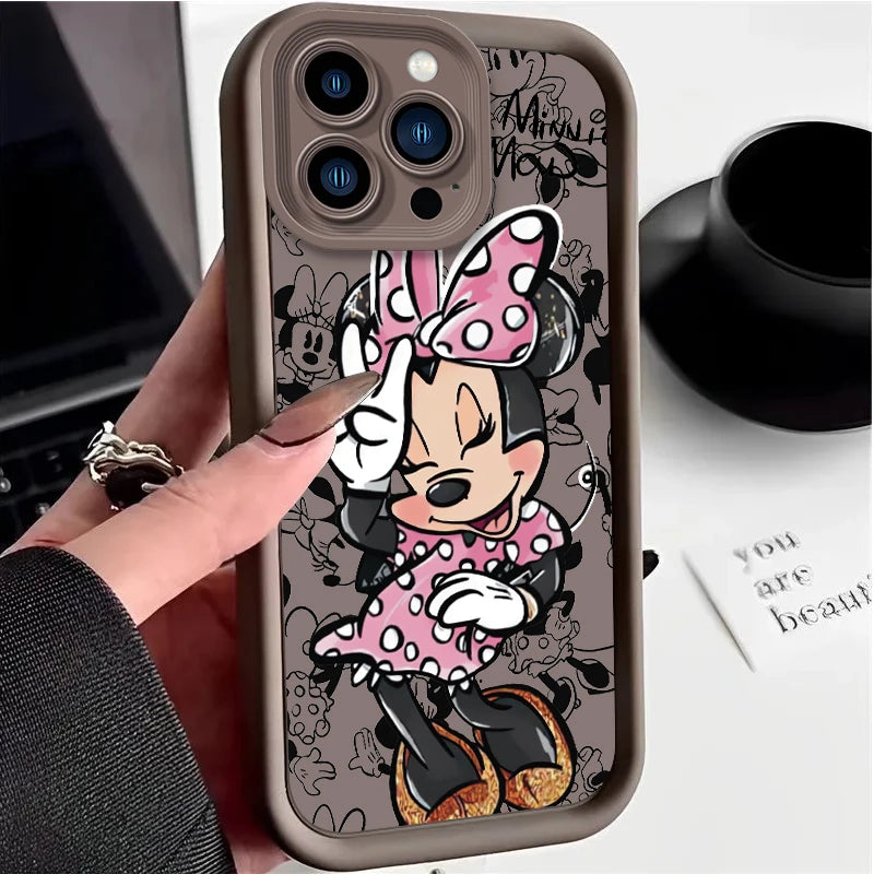 Cartoon Case for iPhone 15 14 13 12 Mini 11 Pro Max XS X XR 8 7 6S 6 Plus SE 2020 Liquid Silicone Shockproof Cover