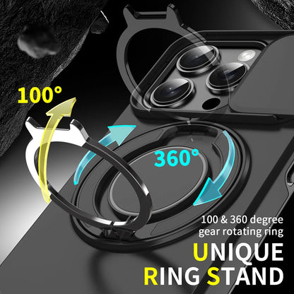 For Magsafe Magnetic Ring Holder Fold Bracket Phone Case For iPhone 17 Air 16 15 14 Plus 13 12 11 Pro Max 16E Slide Camera Cover