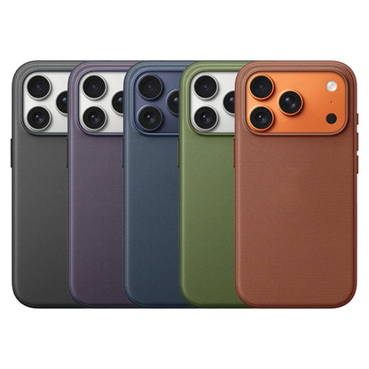 Five phone cases in different colors on a white background