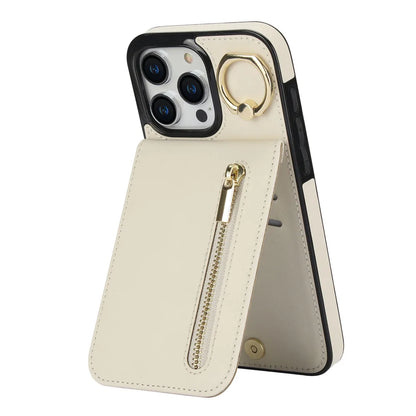 Zipper Cards Holder Leather Wallet Phone Case For iPhone 14 15 16 Pro Max 12 11 13 XS X XR 8 7 Plus Anti-drop Kickstand Cover