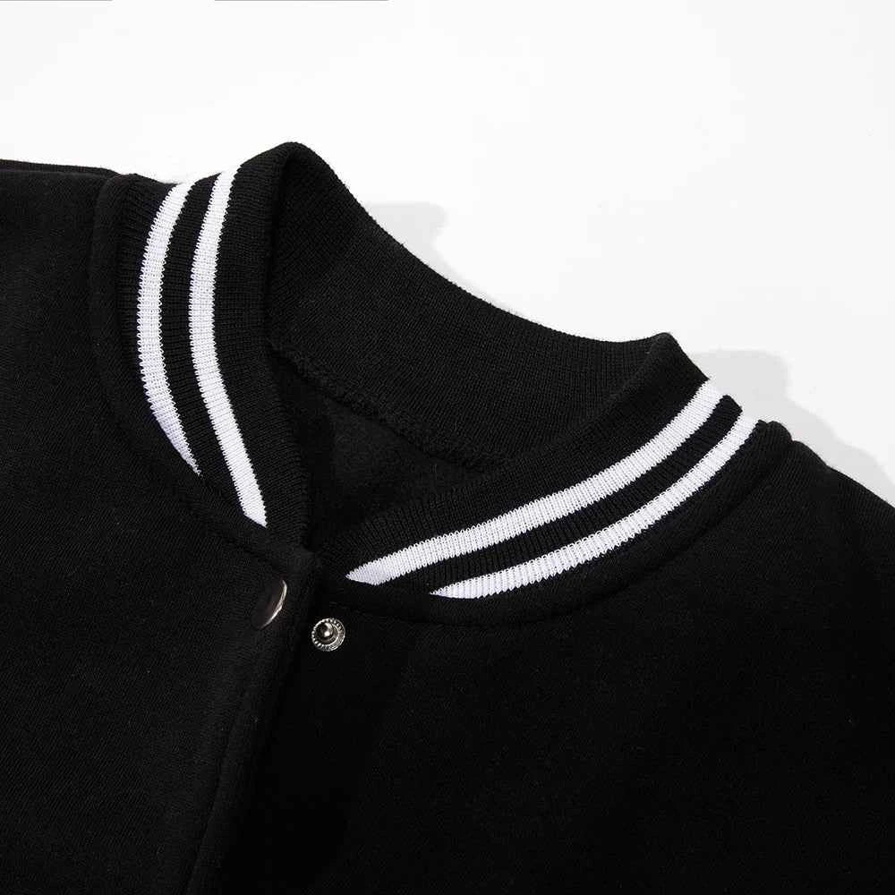Your Attitude Deternires Your Reight Prints Baseball Jacket Men Casual Loose Top Autumn Fleece Clothing American Hip Hop Coat