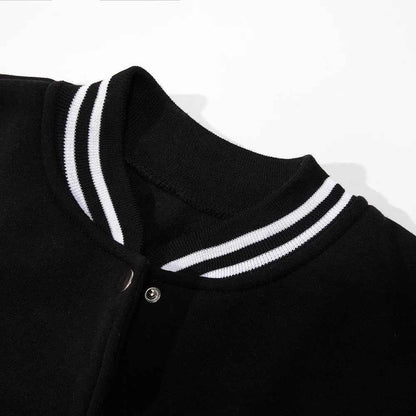 Your Attitude Deternires Your Reight Prints Baseball Jacket Men Casual Loose Top Autumn Fleece Clothing American Hip Hop Coat
