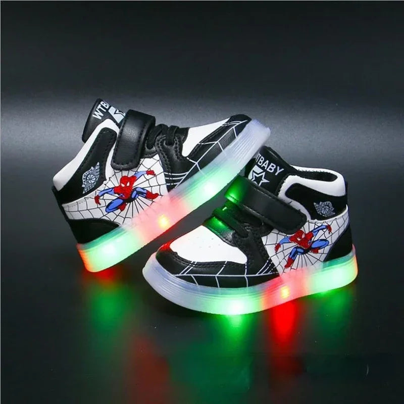 Children's Led Light Shoes Boys Sneakers Girls Cartoon Casual Shoes Breathable Kids Sport Shoes