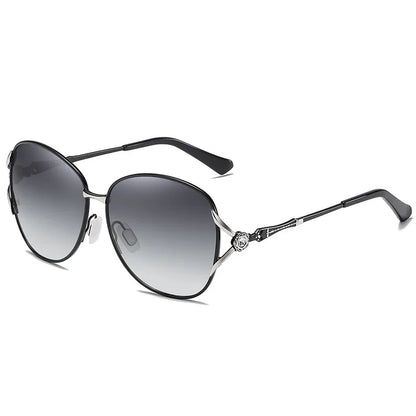 Auron new polarized women's sunglasses trend two-color gradual film sunglasses large frame diamond-encrusted glasses