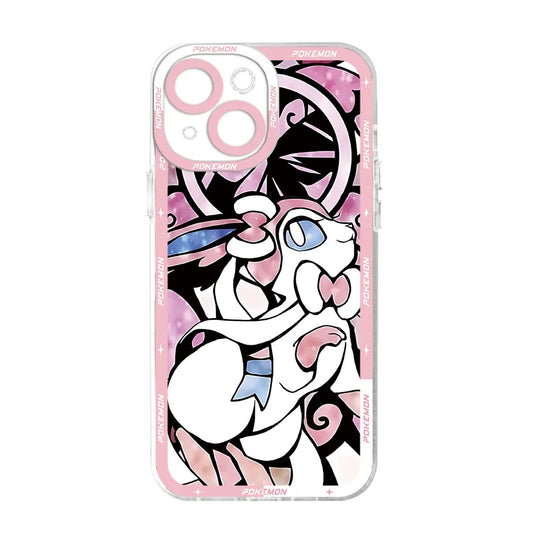 Pokemon Pikachu Eevee Color Art Case for iPhone 13 14 15 Pro Max X 8 Plus 12 Mini 7 6s 11 Pro XS SE XR Back Transparent Soft Bag