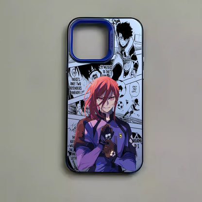 B-BLUE LOCKS H-Hyoma Chigiri Phone Case For IPhone 16 15 14 13 12 11 Pro Max Black Matte Multicolor Laser Metallic Aurora Funda