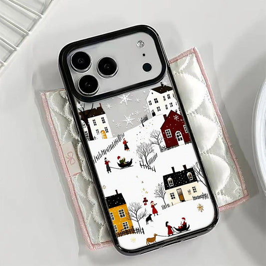 Snow View House Landscape Phone Case For iPhone 17 Air 16 15 14 13 12 11 Pro Max 17 Pro Shockproof Hard Cover Fundas