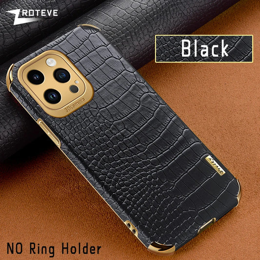 For iPhone 16 e 16e 15 14 13 12 11 Pro Max Zroteve Crocodile Leather Plating Silicone Cover For iPhone16 Plus iPhone13 Mini Case