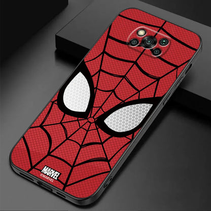 Black Soft Phone Case for Xiaomi Poco X4 GT M5 X3 NFC F1 F5 X4 Pro 5G C50 C51 C40 M4 Pro 5G M3 Marvel Spider Man Cover Capa