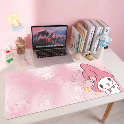 80/35cm Sanrio Hello Kitty Kuromi Office Desk Mat Melody Cinnamoroll Non-Slip Large Keyboard Mouse Pad Game Pads Pc Accessories