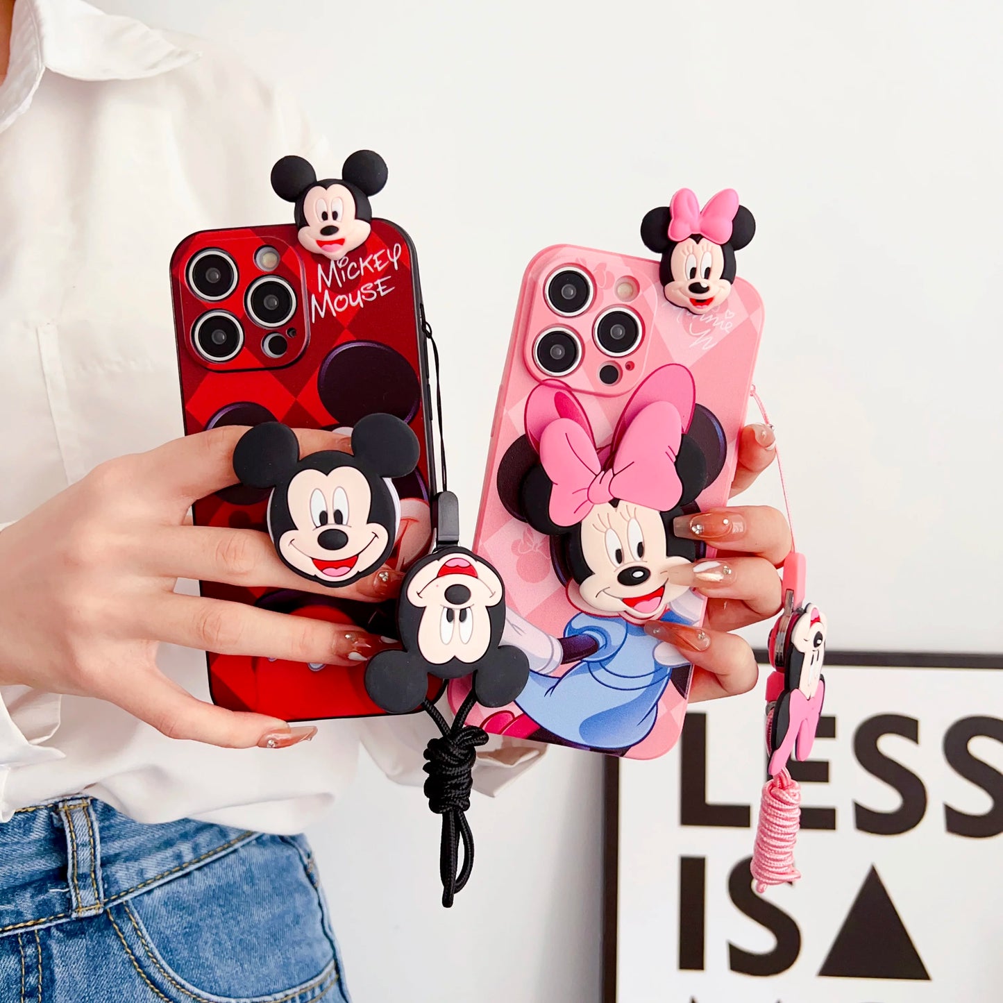 3D Toy Phone Case For Samsung Galaxy S24 Ultra S23 S22 S21 FE S20 S10 lite S9 Plus S8 Strap Rope With Holder Cover