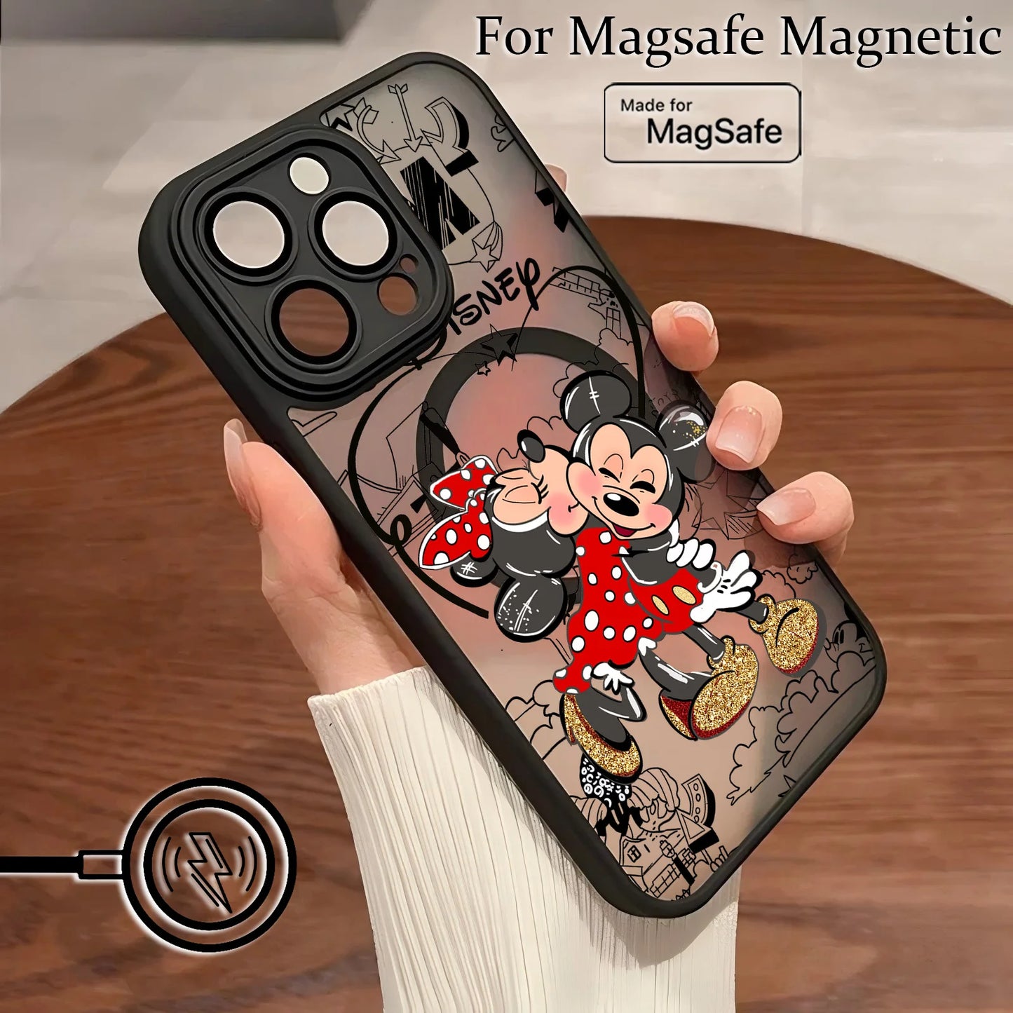 Cute Cartoon Phone Case for iPhone 16 15 14 13 12 11 Pro Max Mini XR XS X 7 8 6 6s Plus Matte Magnetic Back Cover