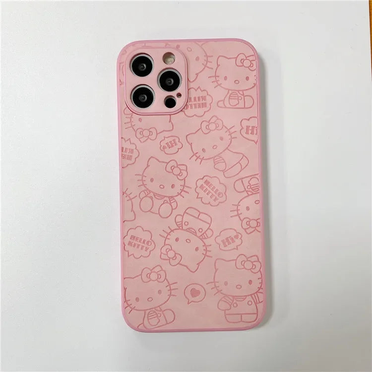 Anime Pink girls cartoon Phone Case For iPhone 16 15 14 13 12 11 Pro Max Xr Mini 16 Plus Case Cute Soft Cover