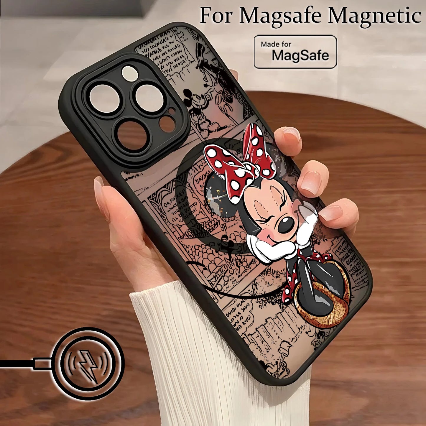 Cute Cartoon Phone Case for iPhone 16 15 14 13 12 11 Pro Max Mini XR XS X 7 8 6 6s Plus Matte Magnetic Back Cover