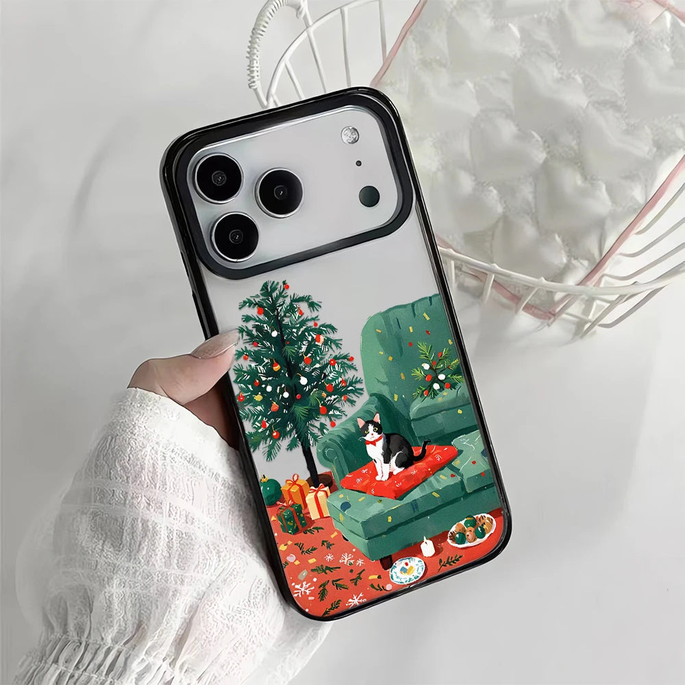 Snow View House Landscape Phone Case For iPhone 17 Air 16 15 14 13 12 11 Pro Max 17 Pro Shockproof Hard Cover Fundas
