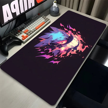P-Pokemon Gengar Anime Mousepad Large Gaming Mouse Pad LockEdge Thickened Computer Keyboard Table Desk Mat Purple Playmat