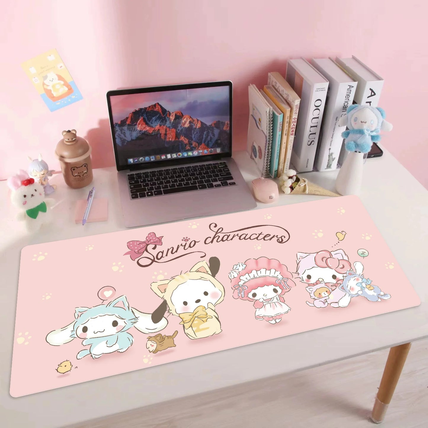 80/35cm Sanrio Hello Kitty Kuromi Office Desk Mat Melody Cinnamoroll Non-Slip Large Keyboard Mouse Pad Game Pads Pc Accessories
