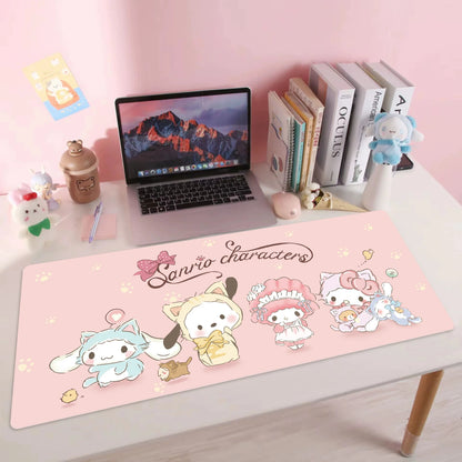 80/35cm Sanrio Hello Kitty Kuromi Office Desk Mat Melody Cinnamoroll Non-Slip Large Keyboard Mouse Pad Game Pads Pc Accessories