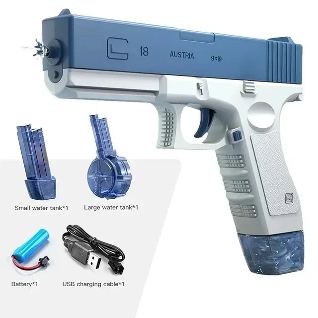 Summer Water Gaming Toy Fully Automatic Continuous Fire Watergun Shark Electric Water Gun Large Capacity Water Spray Gun