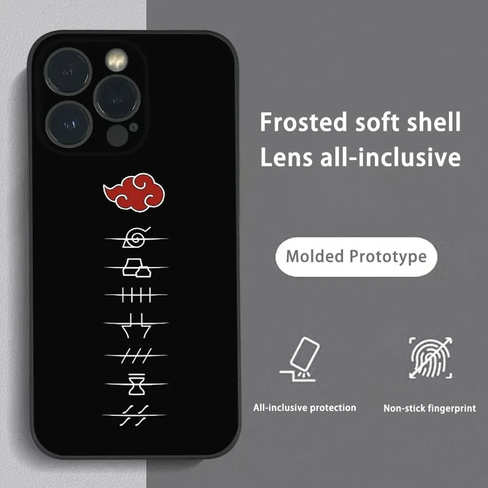 M-Minato N-Namikaze Anime Phone Case For iPhone 16 15 14 13 12 11 Pro Max Plus Mini Frosted Soft Shell Funda
