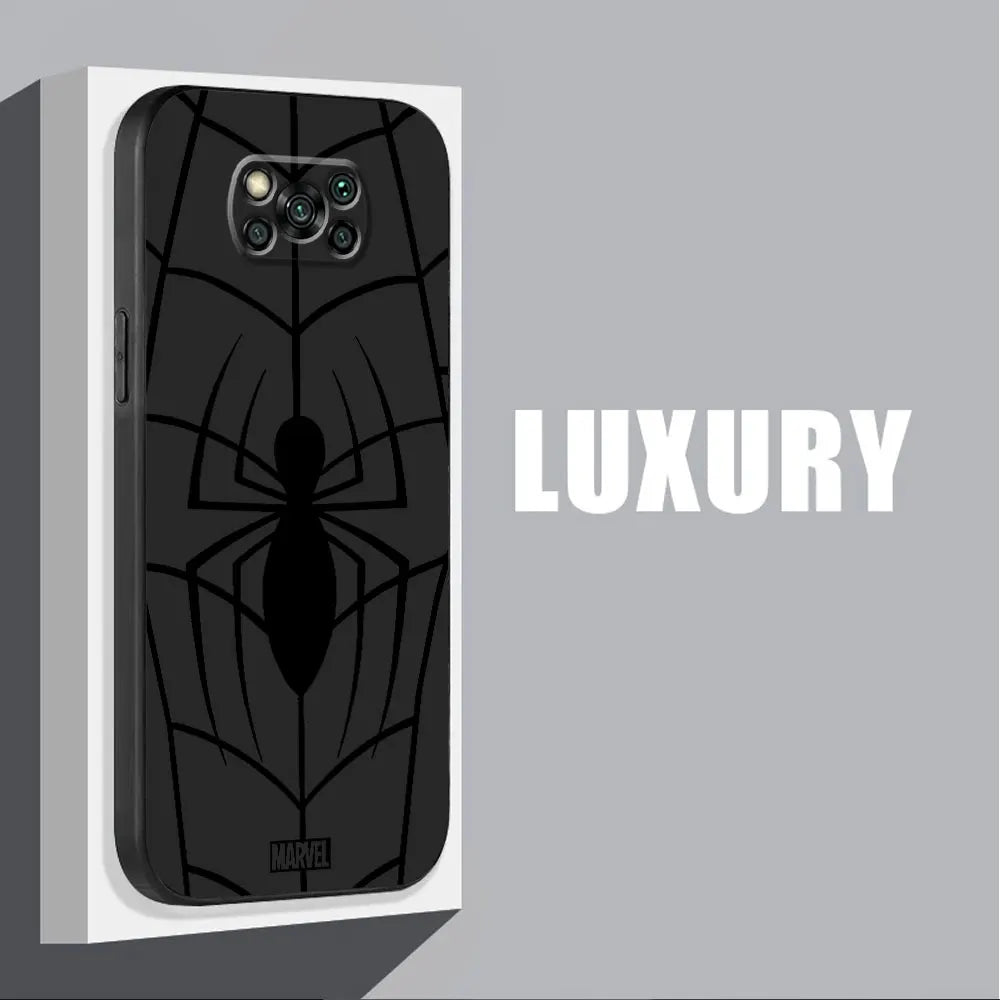 Black Soft Phone Case for Xiaomi Poco X4 GT M5 X3 NFC F1 F5 X4 Pro 5G C50 C51 C40 M4 Pro 5G M3 Marvel Spider Man Cover Capa