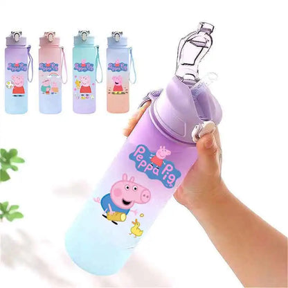 Peppa Pig 750ML Adult Sports Bullet Cap Direct Drinking Travel Plastic Bottle Children's Large Capacity Gradual Change Straw Cup
