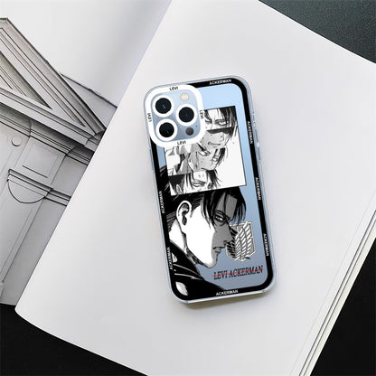 Levi Attack On Titan Anime Phone Case For iPhone 11 12 Mini 13 14 Pro Max Transparent Shell