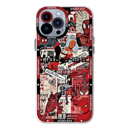 Marvel Spider Man Clear Case For iPhone 16 Pro Max 15 14 Plus 13 12 11 Pro XR XS X 8 7 SE 2020 Soft Silicone Protective Funda