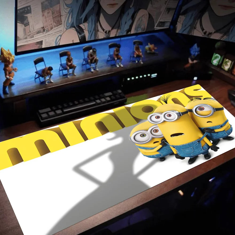 Cute Funny Cartoon M-Minions Custom Skin Desktop Desk Mat Kawaii Gaming Accessories Students Writing Pad for PC Computer Table