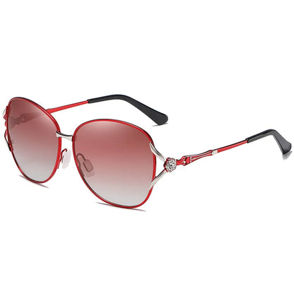 Auron new polarized women's sunglasses trend two-color gradual film sunglasses large frame diamond-encrusted glasses