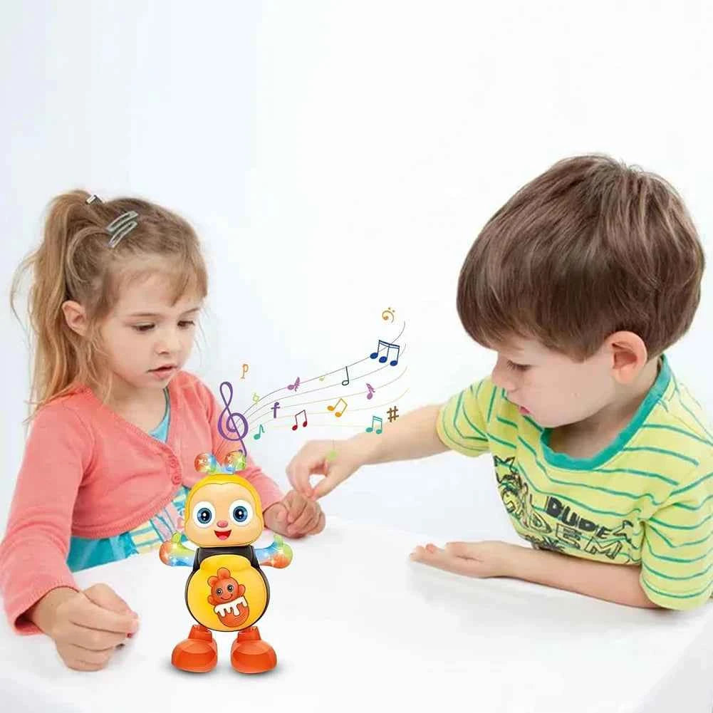 Electric Dancing Bee Flashing Light Shake The Body Toy Cute Musical Cartoon Animal Educational Toy for Boys Girls Children Gift
