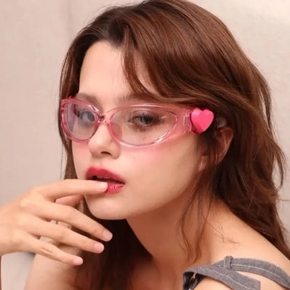 Retro Y2K Style Oval Sunglasses Women Fashion Heart Frame Sports Goggles Popular Cat Eye Party Sun Glasses Ladies Gafas De Sol - ST Superstore