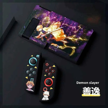 Demon Slayer TPU Soft Frosted Shell Anime Protective Case Split Silicone Rubber Protective Case for Switch Oled Game Accessories