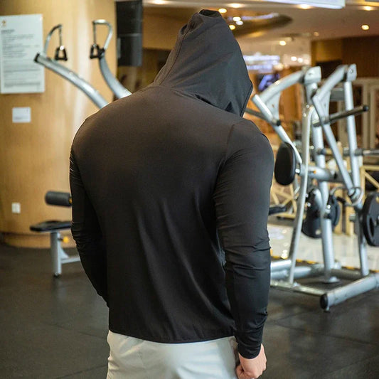 Men's Jacket Zip Hoodie Long Sleeve T-shirts Gym Sports Clothing Running Male Coat Jackets For Men Hooded Sweatshirts