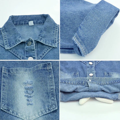 2-7 Years Girls Denim Jackets New Fashion Kids Embroidery Cartoon Rabbit Coat Autumn Children Outerwear Casual Girls Clothes