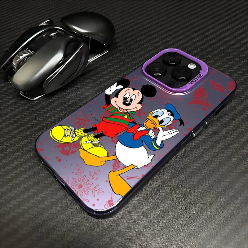 Cartoon case for IPhone 16 15 14 13 12 11 XS XR X Pro Max Plus Colorful Silver Funda Phone Case